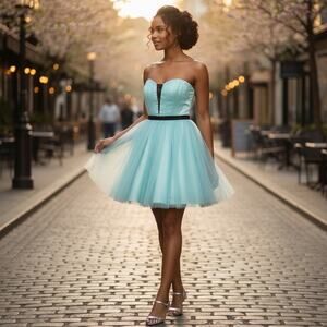 Fit & Flare Tulle Dress Strapless